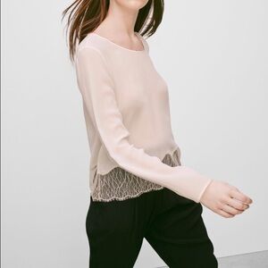 Aritzia Wilfred Silk Lace Top NWOT xxs